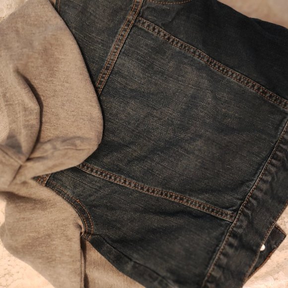 Denim Fleece Hooded Hoodie Trucker Jacket boys 7/8 Roebuck & co - Picture 10 of 10